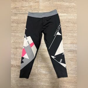 Under Armour Kids Black, Gray, and Pink Crop Leggings